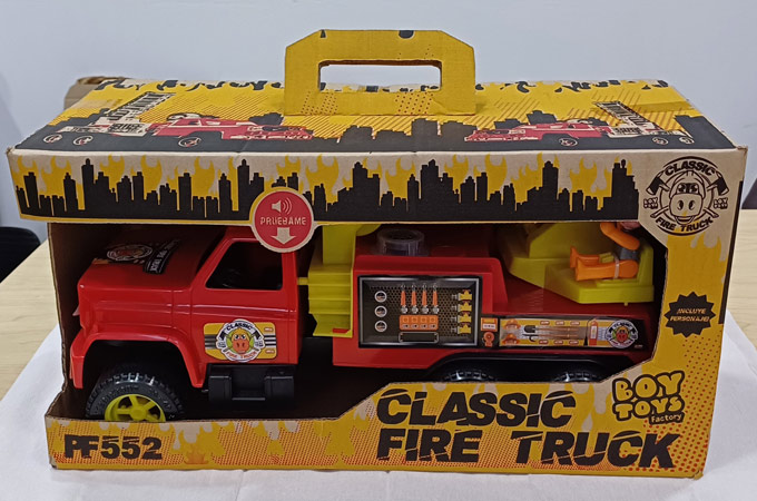 toy truck in box