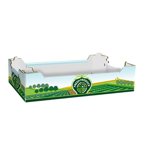 Tray voor verse producten, machinale opzet