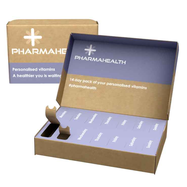 embalagem para vitaminas