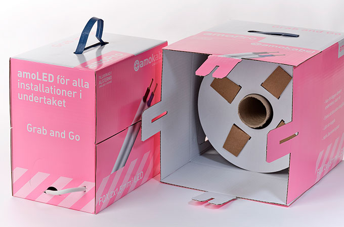 Remplacement des bobines en plastique par une alternative en papier primée pour le fournisseur suédois de câbles Amokabel