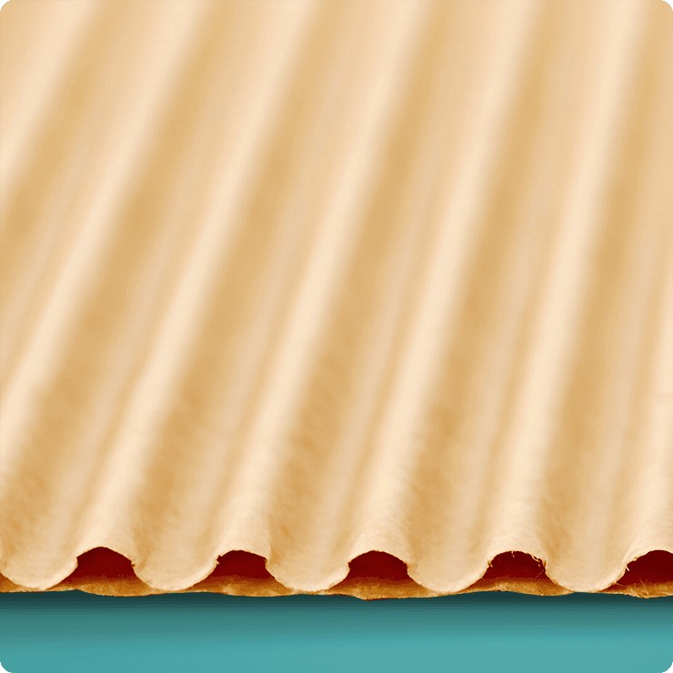 Corrugated wave flute pizza pad liners