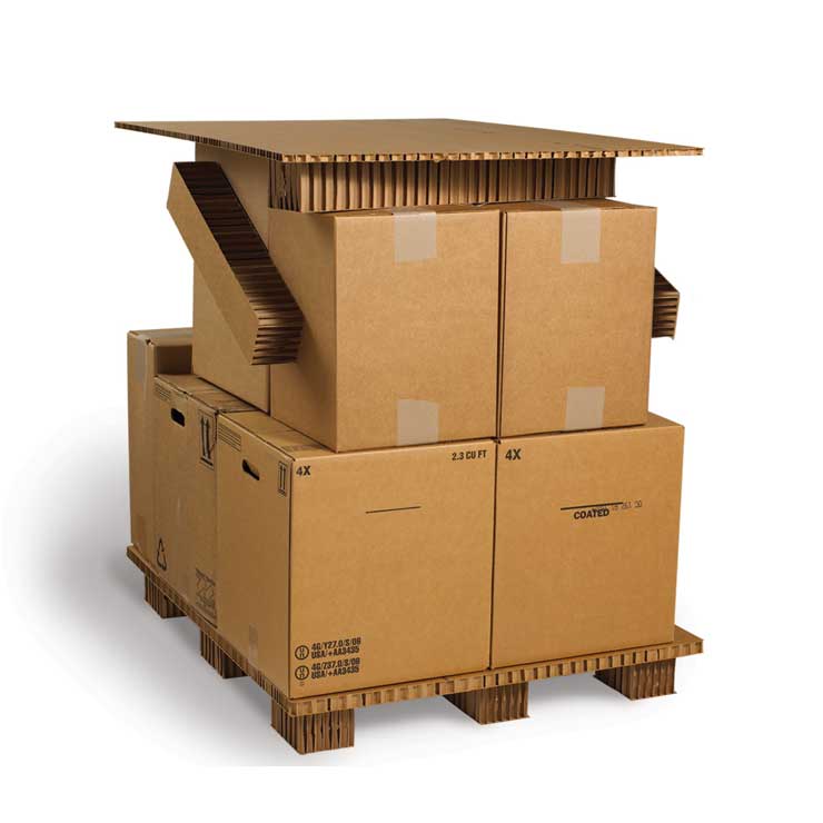 Industrial packaging using honeycomb packaging