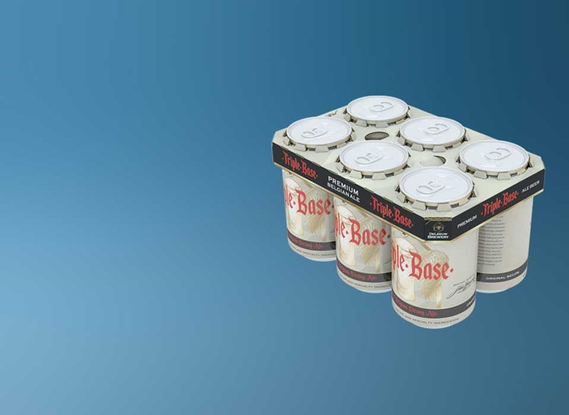 Emballage en carton ondulé uniquement au sommet des canettes