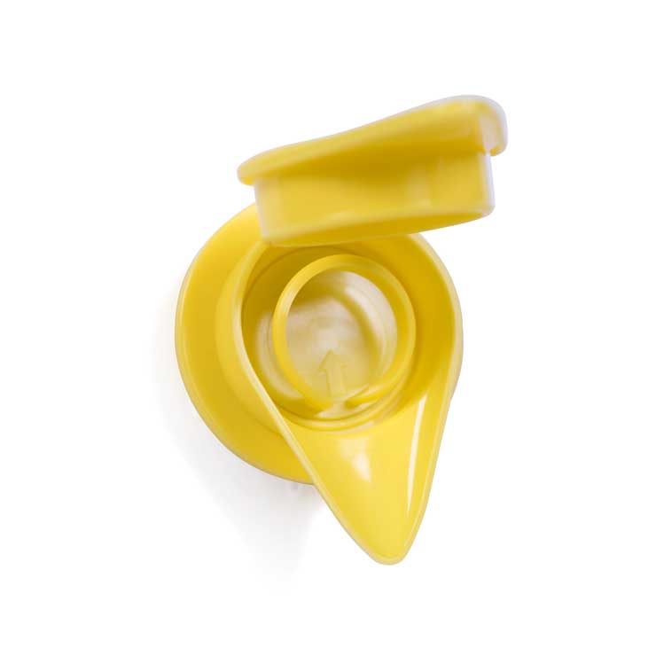 Bouchon Bag-in-Box nouveau bec verseur jaune