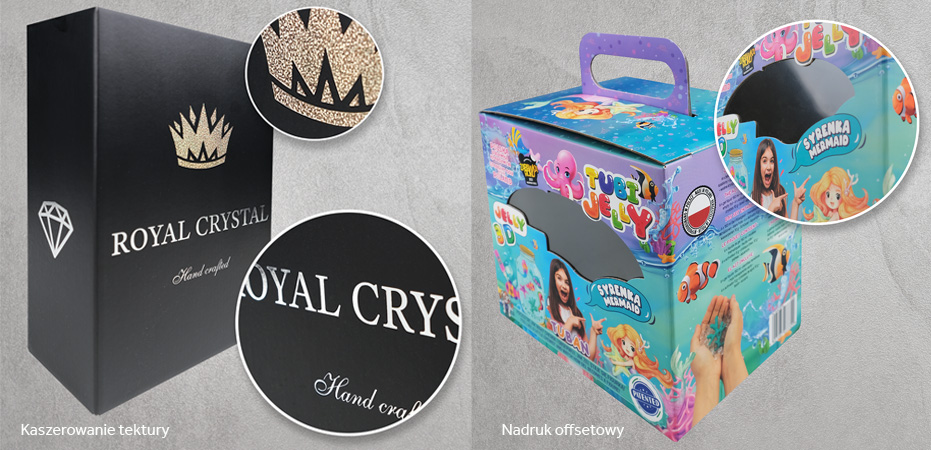 Kaszerowanie opakowań i druk offsetowy