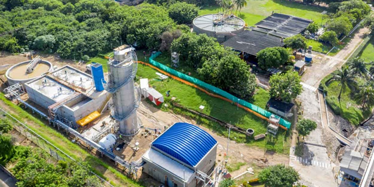 Fábrica de tratamento de água na Colômbia