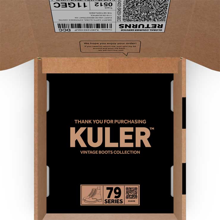 E-handelsförpackning, anpassad för returer