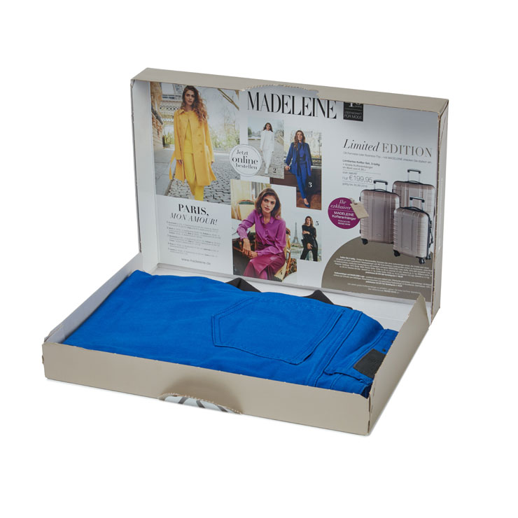 E-handelslåda, pizza-style, för plagg