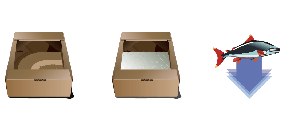 Packaging material for salmon shellfish