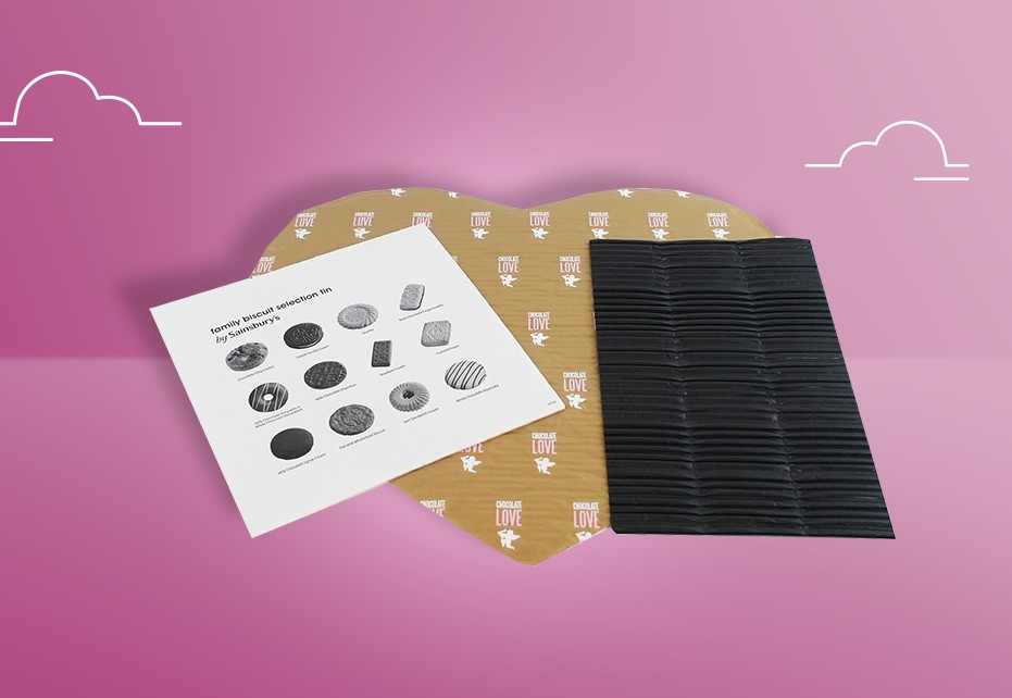 Cardboard chocolate box cushion pads