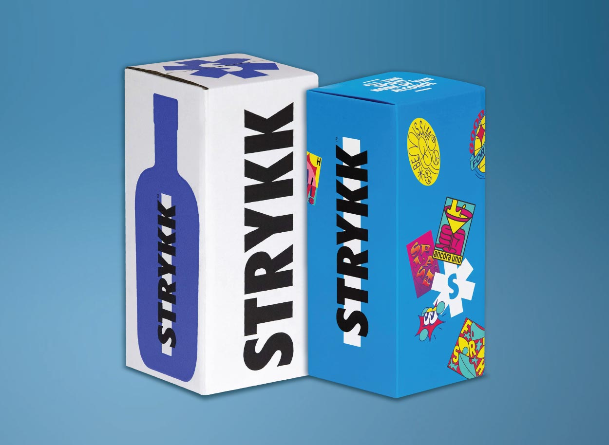 Strykk litho printed drinks packaging