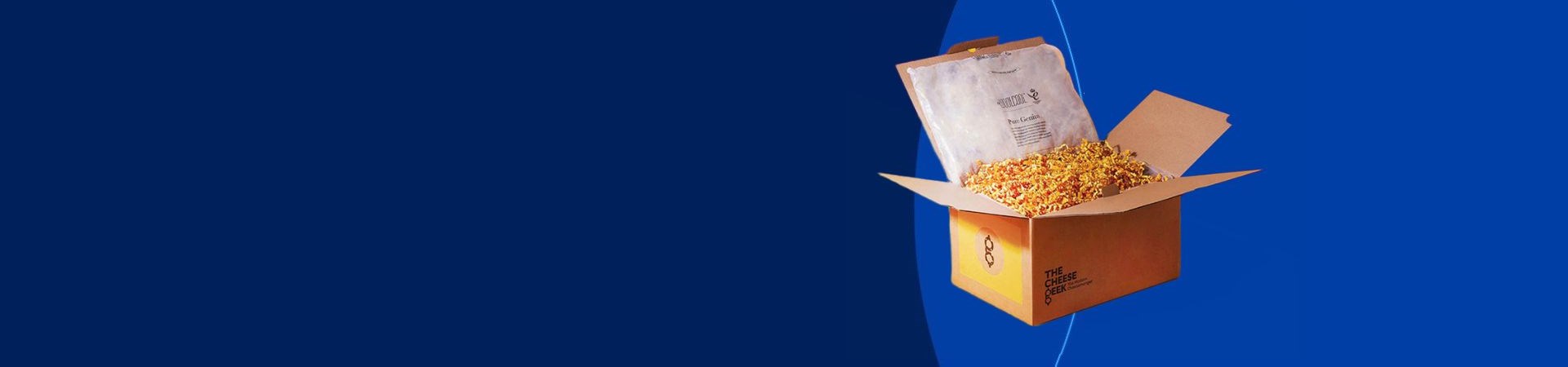 Cheese food subscription box packaging for cheese geek