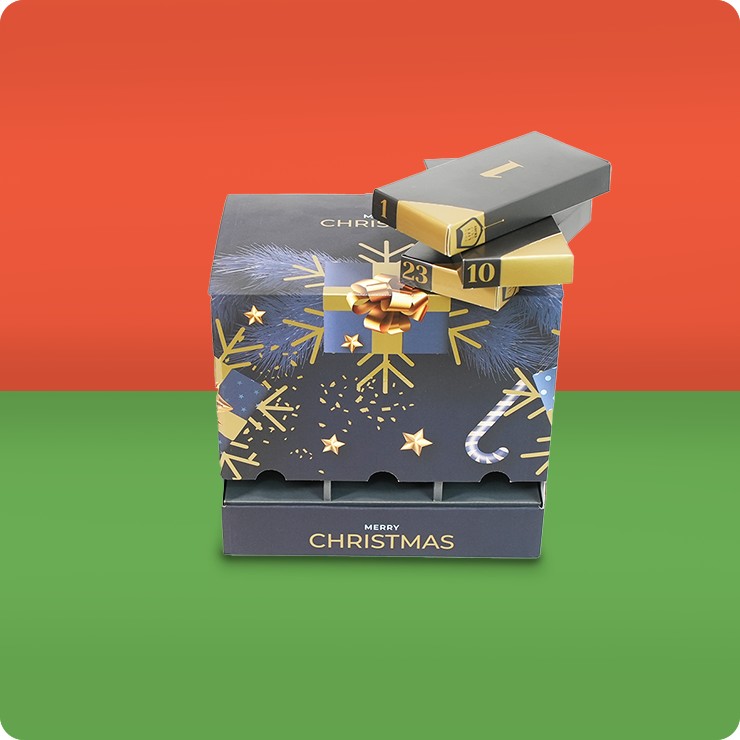 Christmas wine calendar packaging